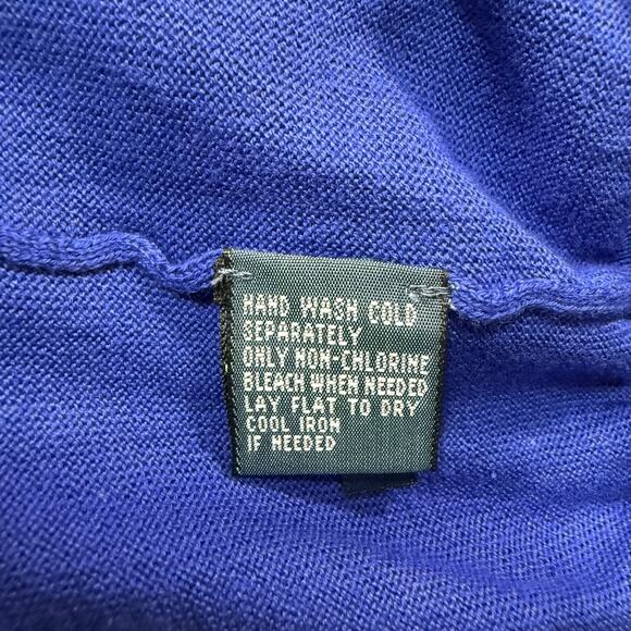 Polo Ralph Lauren V Neck Sweater Mens Medium Blue 100% Pima Cotton Exclusive - Picture 11 of 11